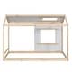 preview thumbnail 21 of 20, Twin House Bed with Roof and Window, Solid Pine Wood, White+Antique Grey