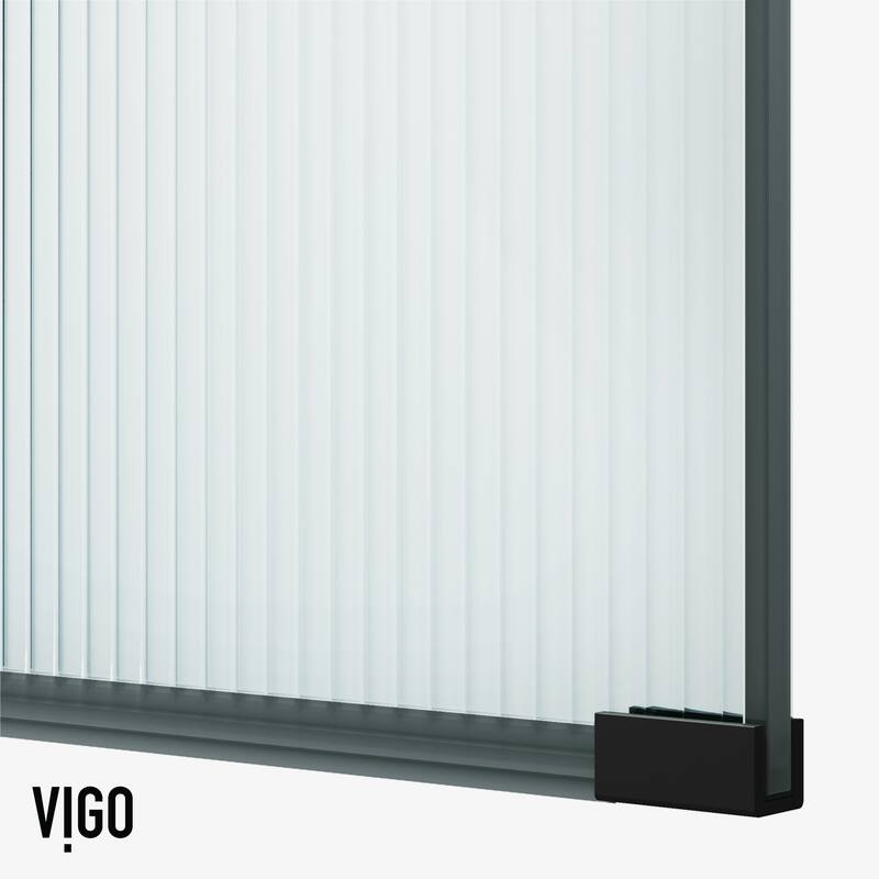 VIGO Arden 34" W x 78" H Framed Fixed Shower Screen in Matte Black