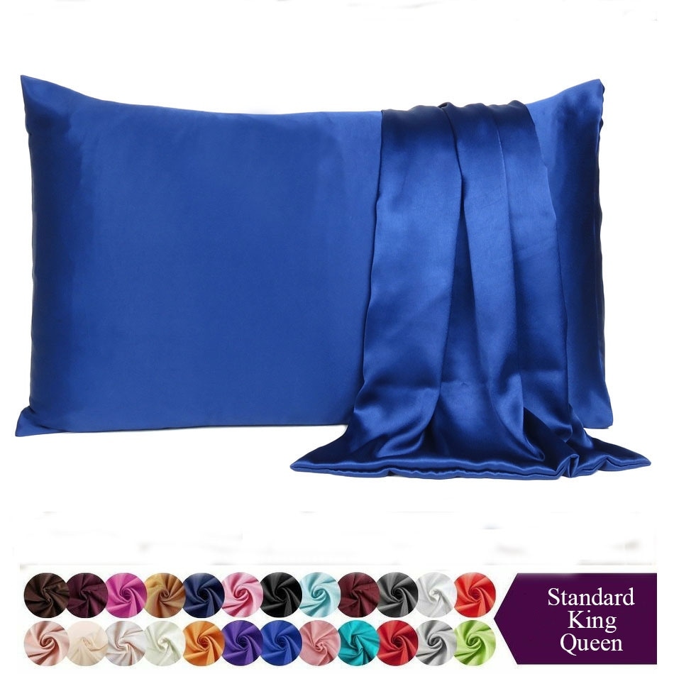 2pc New Queen/Standard Silk~y Satin Pillow Case Multiple Colors Violet 