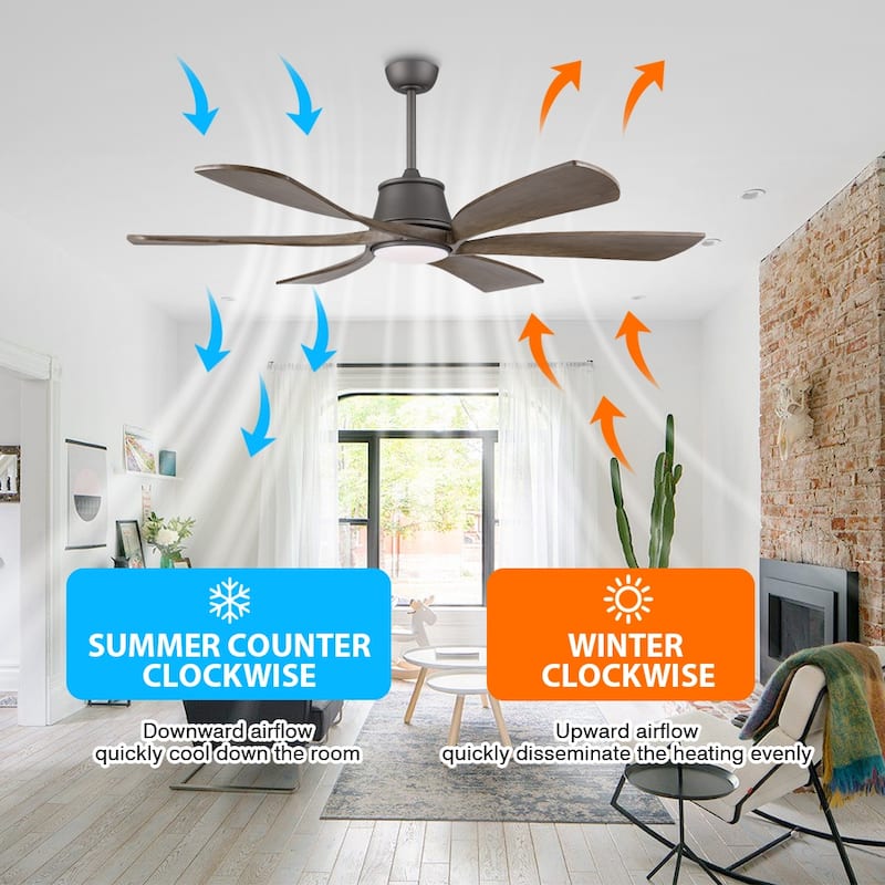 MLiAN 60 inch 6-Blades Indoor Smart LED Ceiling Fan With Remote... - 60inch