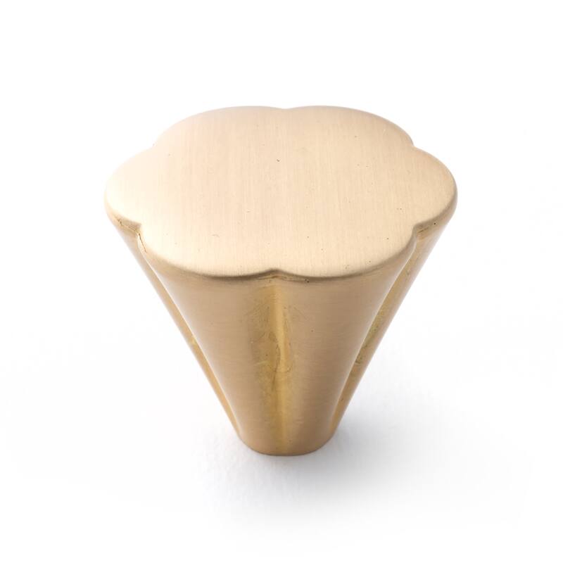 RK International Florian 1-1/4 Inch Conical Cabinet Knob - Satin Brass