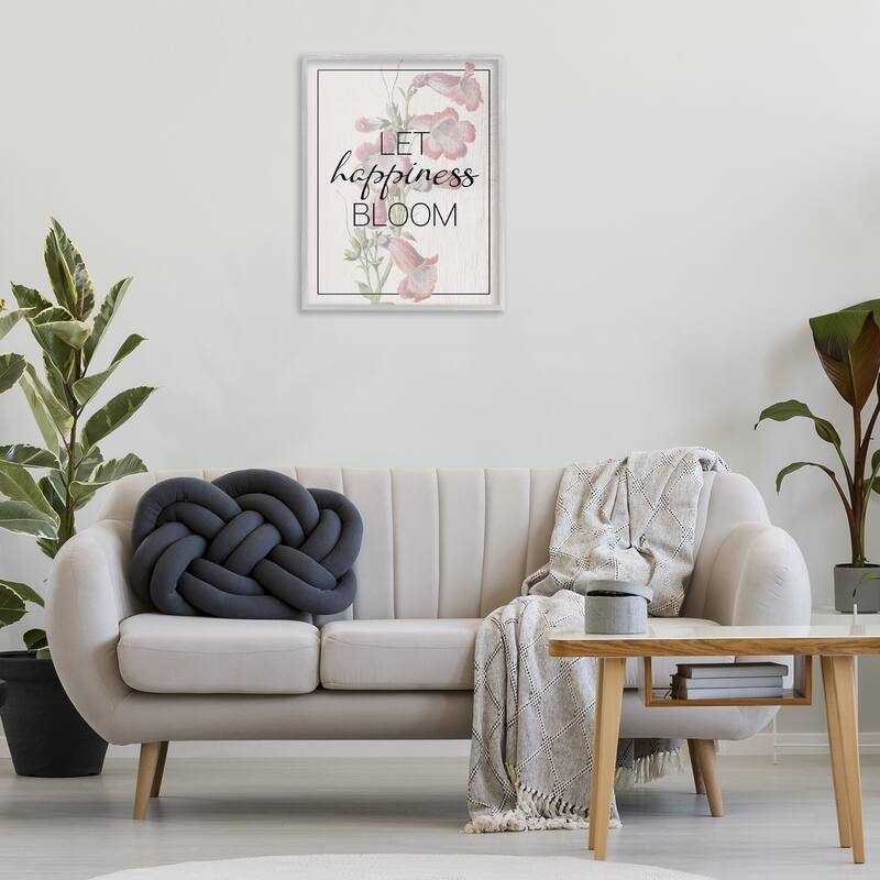 Stupell Vintage Let Happiness Bloom Framed Giclee Art Design By Lil' Rue