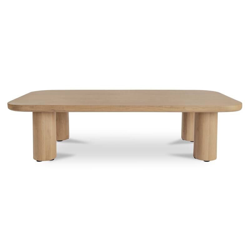 NADAAL STUDIOS Dareth Coffee Table, FSC® Certified Solid Oak, Rectangular, Natural Finish