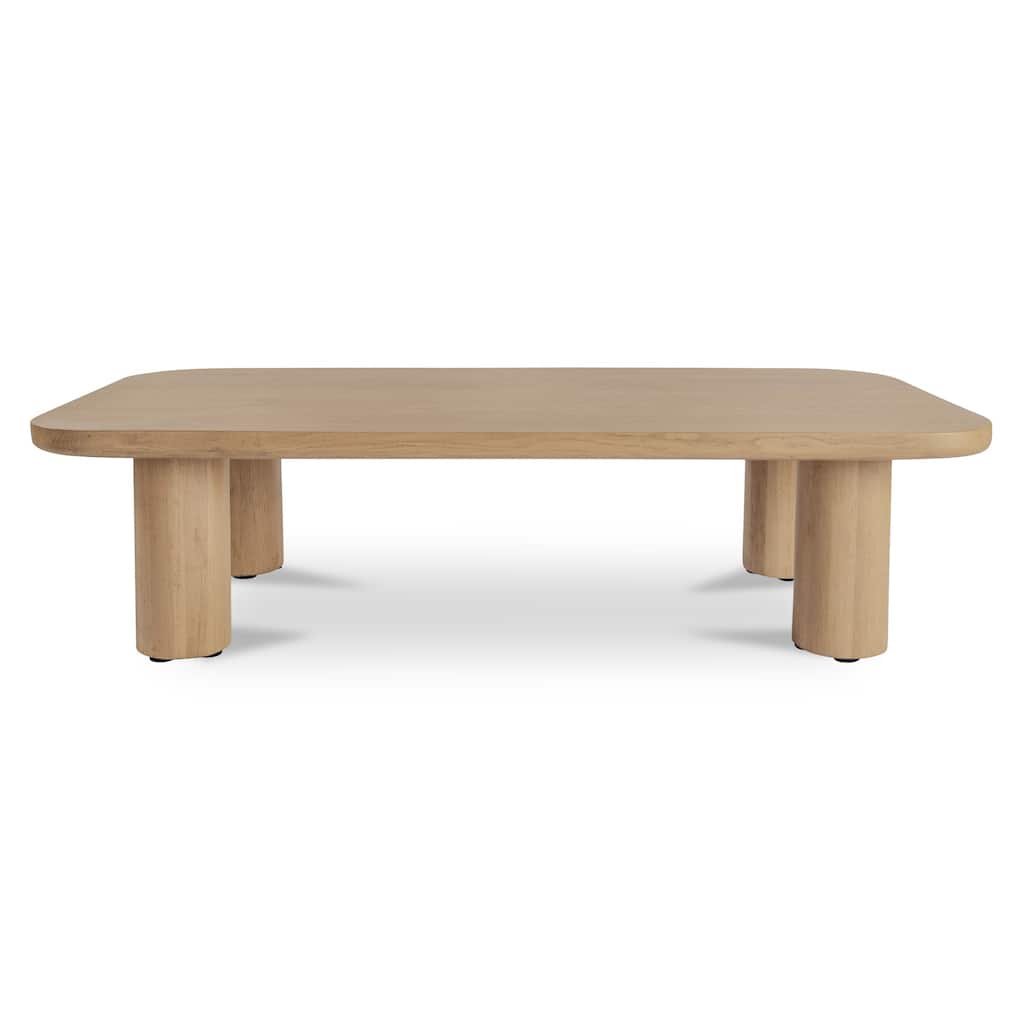 NADAAL STUDIOS Dareth Coffee Table, FSC® Certified Solid Oak, Rectangular, Natural Finish