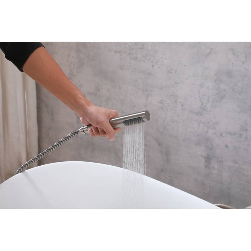 Indigo Home Floor Mounted Roman Tub Faucet with Handshower