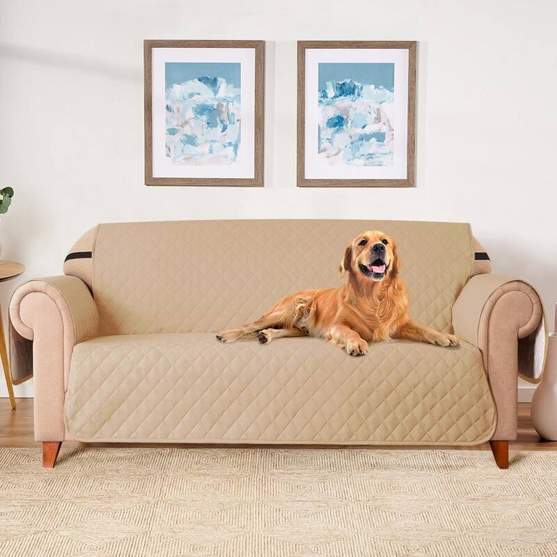 Subrtex Reversible Sofa Slipcover with Elastic Straps Furniture Protector for Pet - Sofa - Khaki