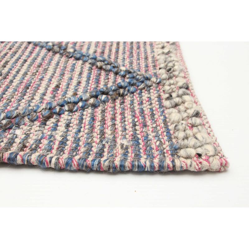 ECARPETGALLERY Braid weave Sienna Beige Wool Rug - 6'2 x 9'1