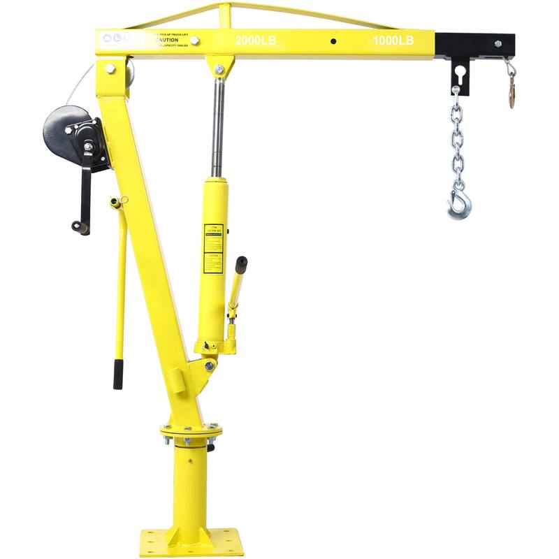 Hydraulic Pickup Truck Crane,Pickup Truck Bed Hoist Jib Crane - Yellow