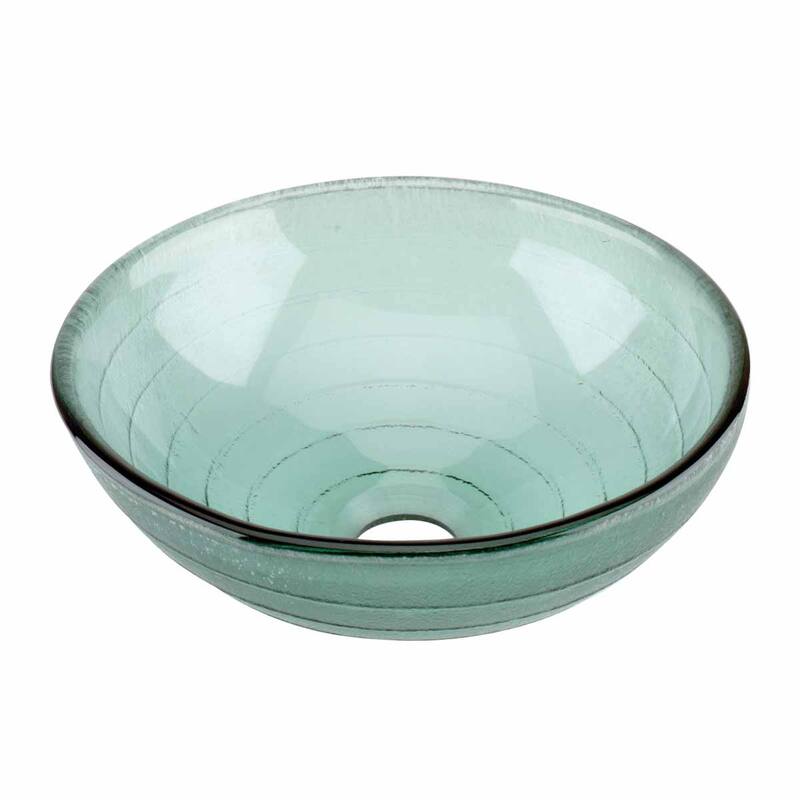 Frosted Green Bathroom Sink 12" Mini Small Round Tempered Glass Countertop Vessel Sink with Sink Drain Renovators Supply