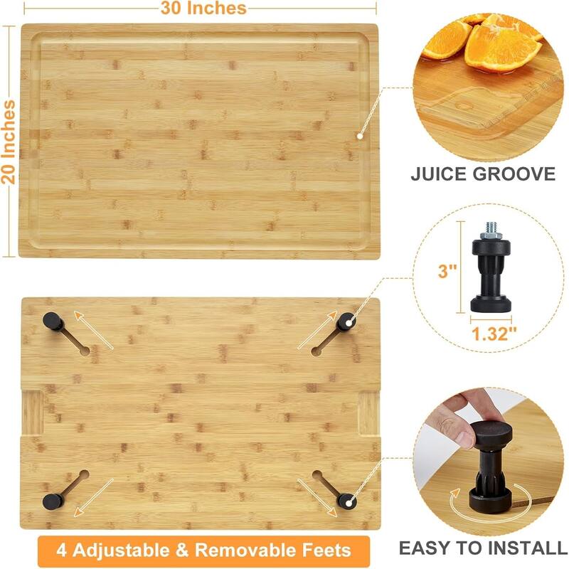 30-in L X 20-in W Large Wood Cutting Board Primary Color