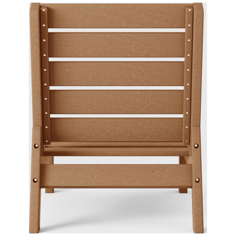 Birchwood All Weather HDPE Outdoor Patio Deep Seating Teak Armless Chair With Cushions (1-Piece)