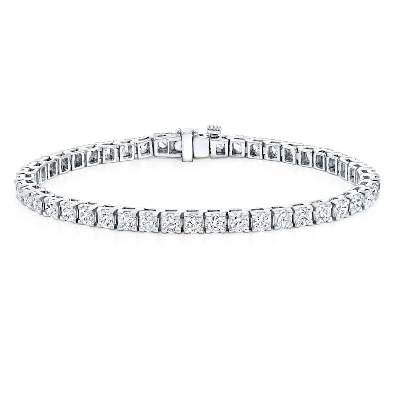 Auriya 10 carat TW Round Diamond Tennis Bracelet 14k Gold 9-inch - White