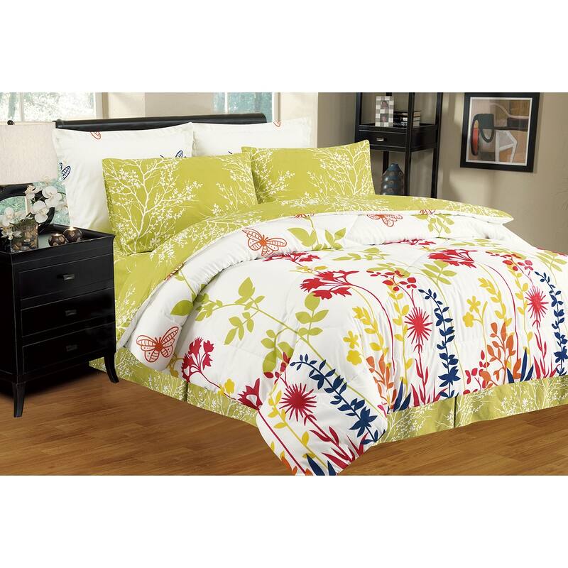 Porch & Den Jenne Reversible Patterned Bed-in-a-Bag 8-PC Comforter Set