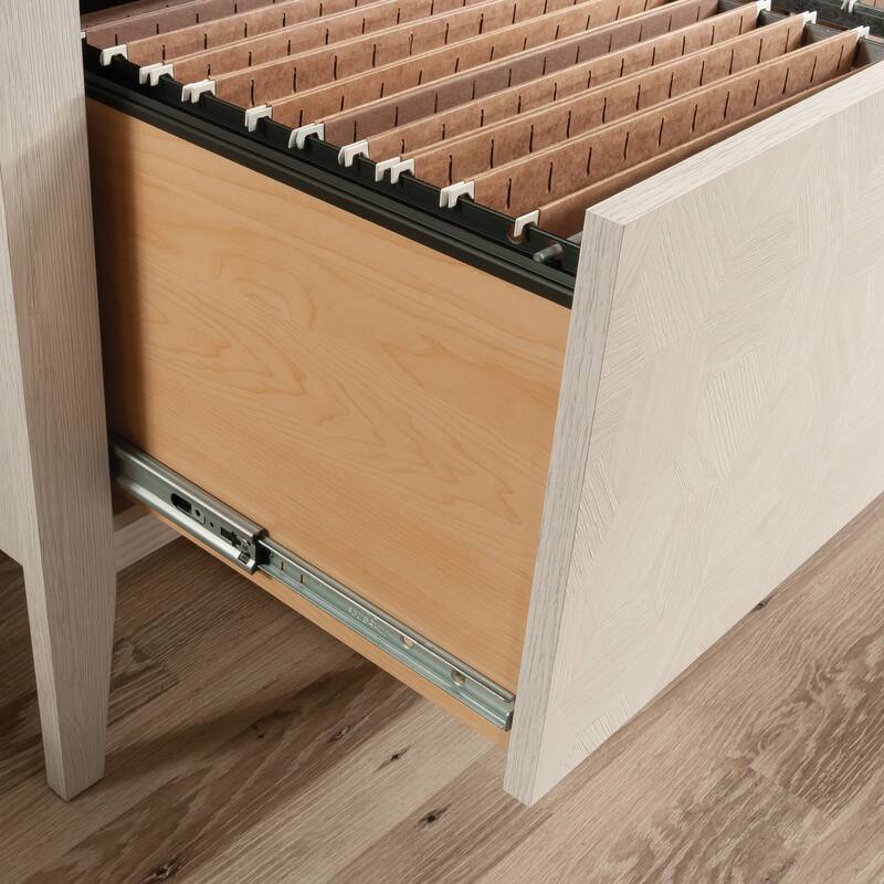 White File Cabinet with Full Extension Drawer for Letter Legal Files 34 Inch Long