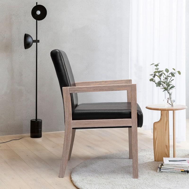 Wood Accent Chair Upholstered Armchair, Set of 1/2 - 20.9"W x 23.6"D x 33"H