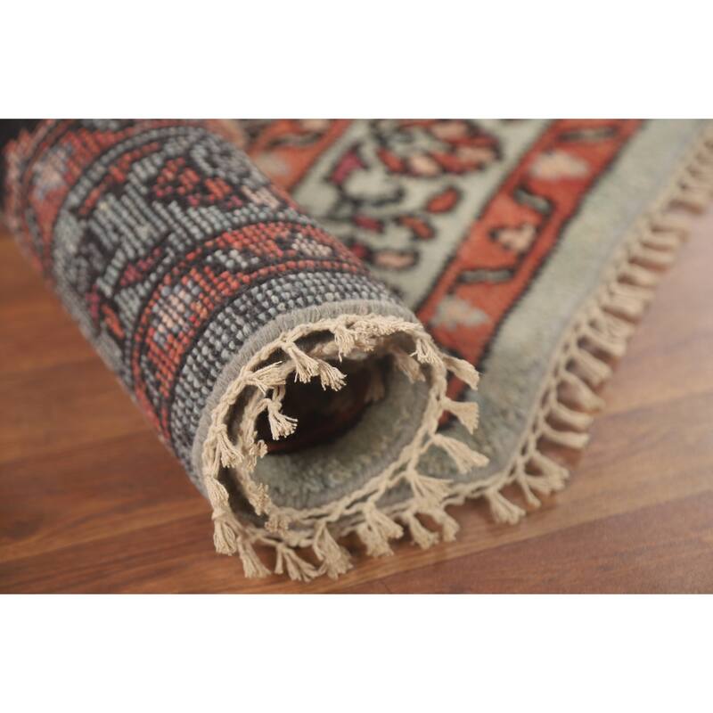 Geometric Heriz-Serapi Oriental Octagon Rug Handmade Wool Carpet - 5'11" x 5'10"