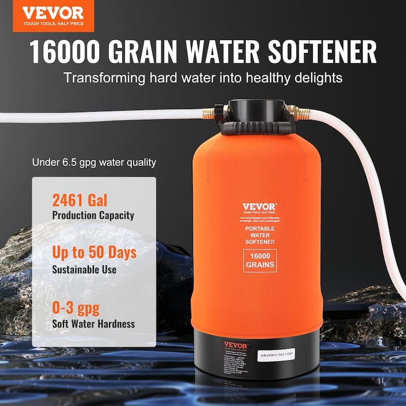 VEVOR RV Water Softener,Soften Hard Water Filter System for RVs