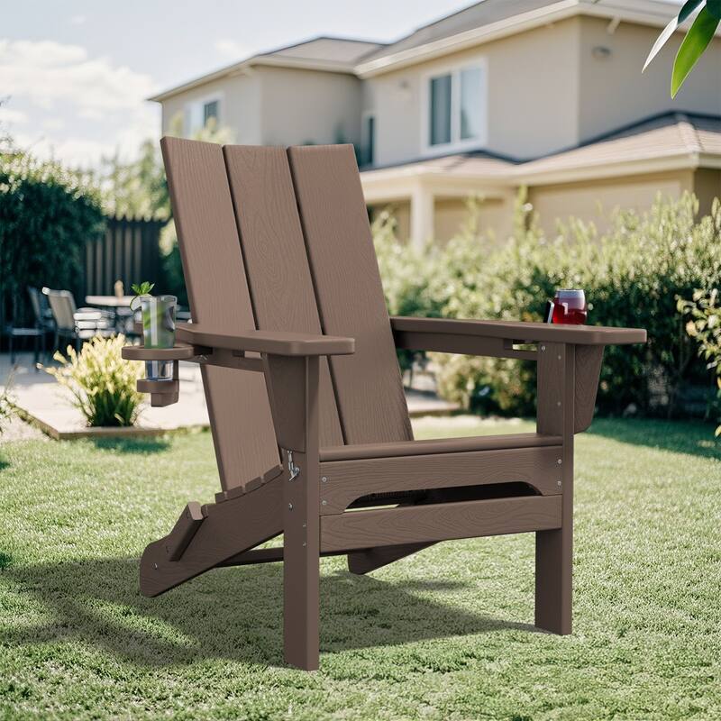 Foldable HDPE Modern Chair with Dual Cup Holders