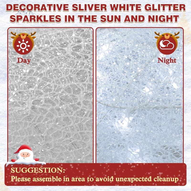 VEIKOUS 4.5 ft. 3D LED Reindeer Family Christmas Holiday Yard Decoration