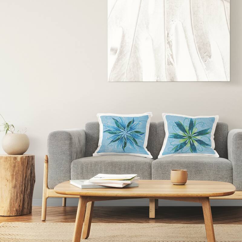 Stupell Whimsical Flower Shapes Decorative Printed Throw Pillow Design by Liz Jardine (Set of 2)