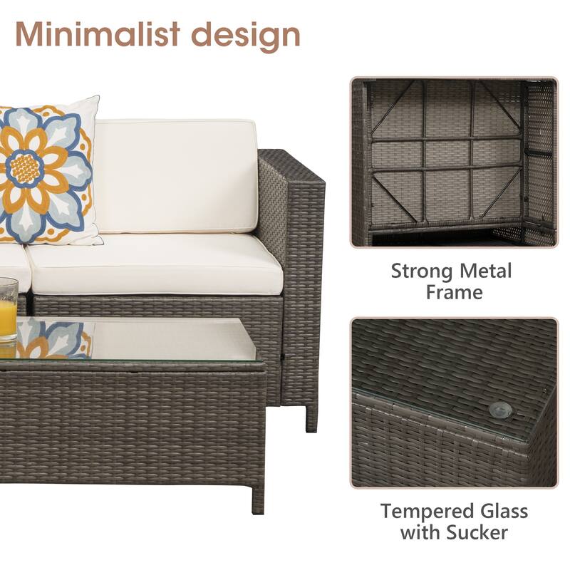 Royalcraft 5 Pieces Wicker Outdoor Sectional Sofa Sets