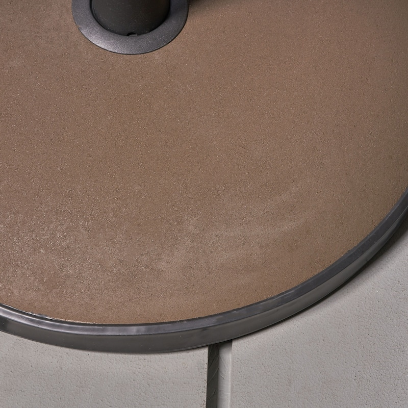 Heavy-Duty Concrete Umbrella Base with Iron Support Pole, Black Finish, 55 lbs