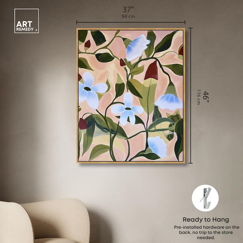 Bold Peach Petal Motif Canvas by Art Remedy