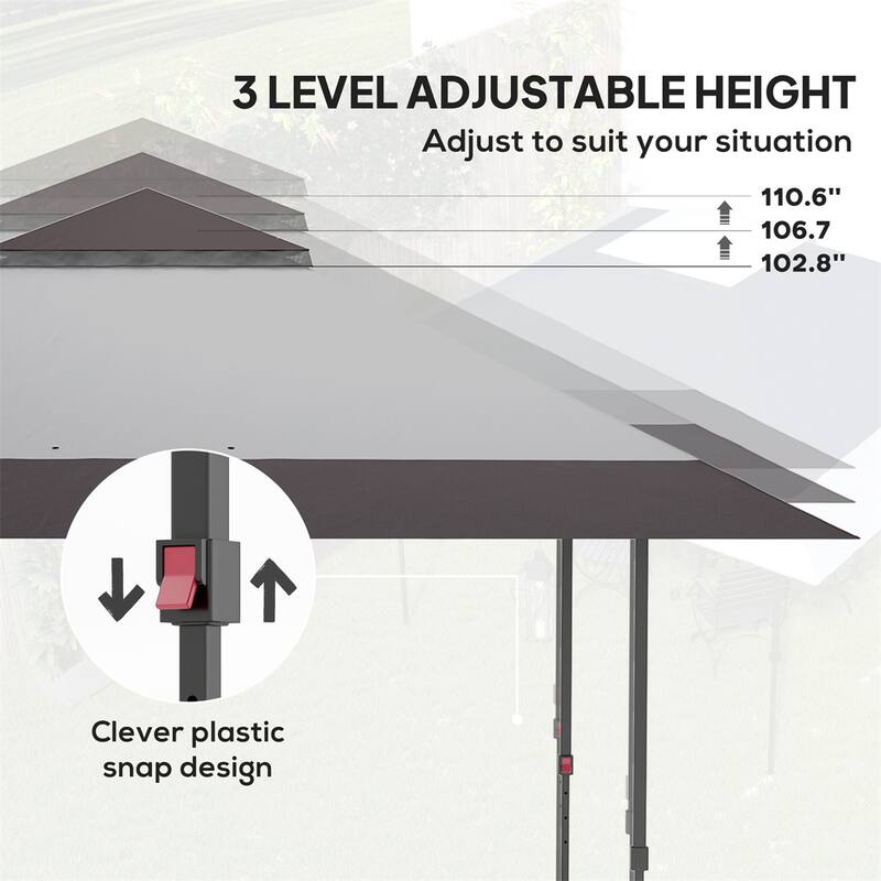 Large UV Protection Outdoor Canopy Tent with Adjustable Height and Metal Frame Included Wheeled Bag
