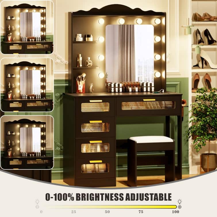 Makeup Vanity with 3 Lighting Colors
