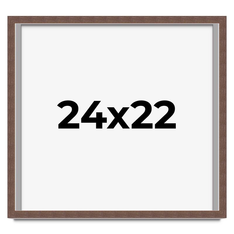 24x22 Shadow Box Frame Brown | 1.125 inches Deep Real Wood Rustic