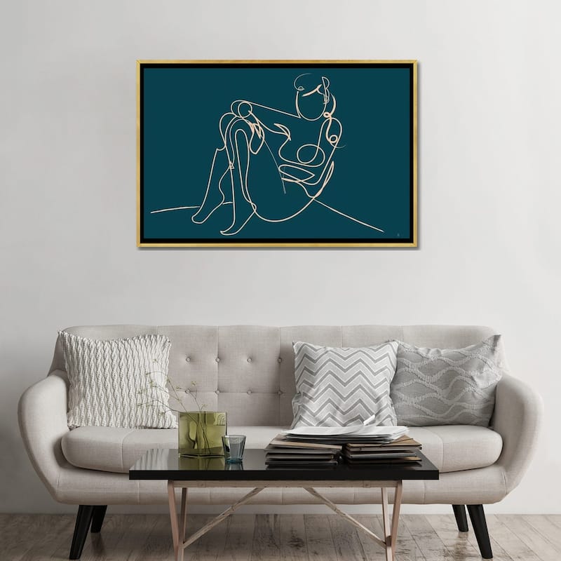 iCanvas "Teal Nude" by Dan Hobday Framed Canvas Print