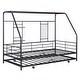 preview thumbnail 7 of 78, Metal House Bed with Trundle, Twin/Full Size Daybed Playhouse Bed with Bulit-in Storage Shelves and Metal Grid for Kids Teens