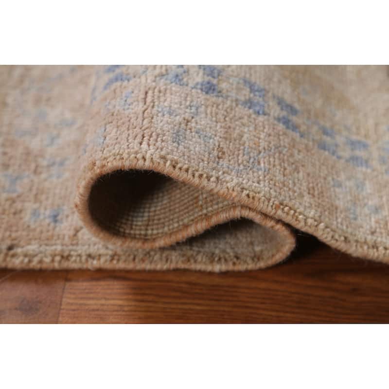 Hand Knotted Oriental 100% Wool Carpet Transitional Geometric Oranges & Rust Oushak Area Rug - 3' 0'' X 2' 0''