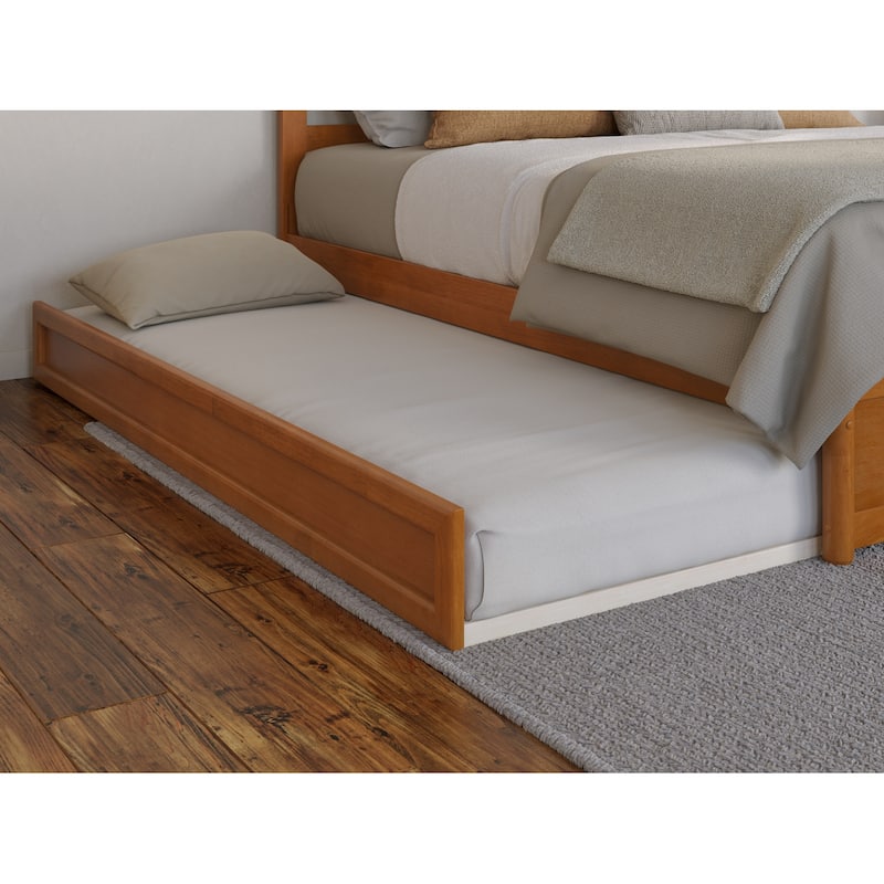 Lucia Platform Bed with Panel Footboard and Twin XL Trundle