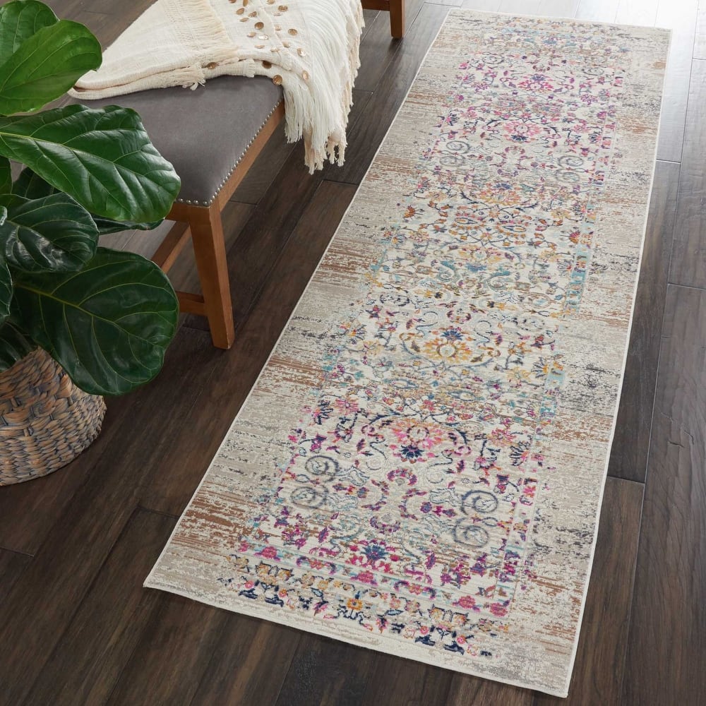 Nourison Vintage Kashan Distressed Medallion Area Rug