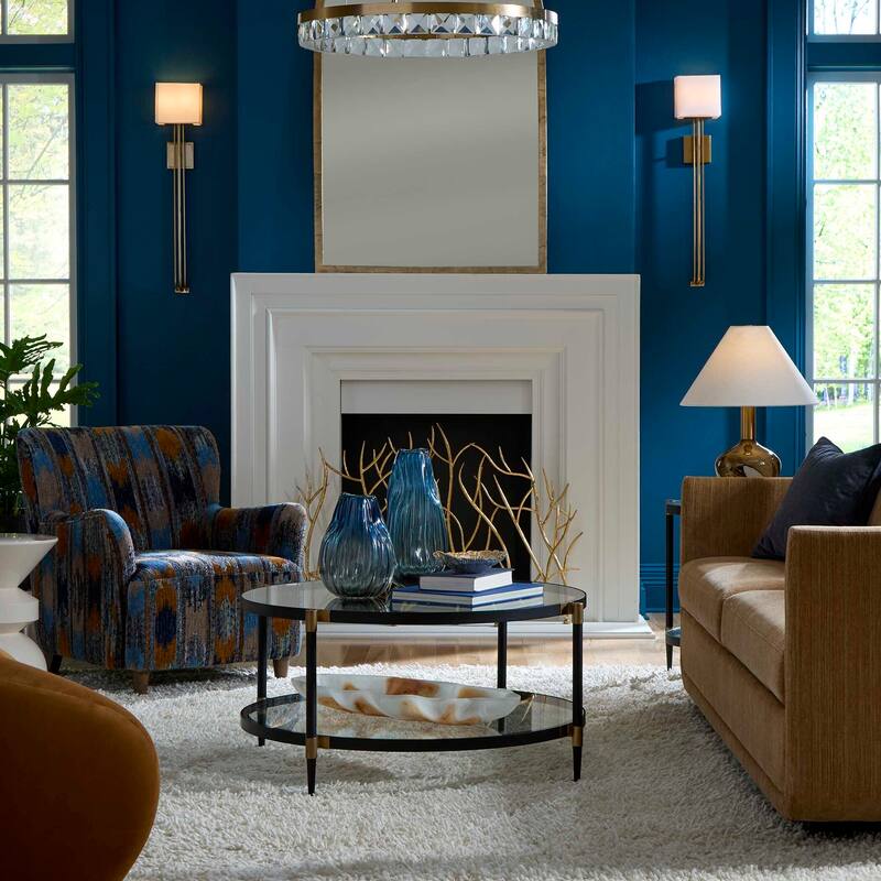 Uttermost Lainey Upholstered Ikat Armchair - 30.00" W x 32.50" H x 31.50" D