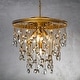 preview thumbnail 1 of 2, CraftHome 5-Light 20" Modern Antique Gold DIY Crystal Chandelier - 19.7in