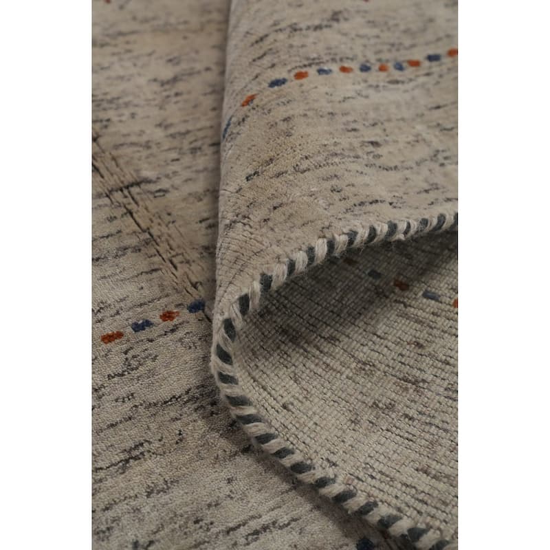 Hand Knotted Oriental 100% Wool Carpet Tribal Animal Pictorial Beige & Ivories Gabbeh Area Rug - 11' 10'' X 5' 1''