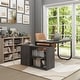 preview thumbnail 20 of 62, L-shaped executive desk With 3 Drawers for Home and Office Taupe