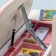 preview thumbnail 10 of 8, Height Adjustable Children School Study Table, Student Writing Desk with Tilt Desktop, Drawer, Storage Shelf, Pen Holder