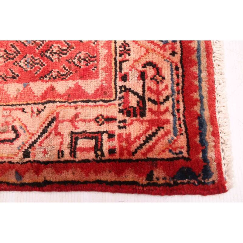 ECARPETGALLERY Hand-knotted Andelz Red Wool Rug - 4'2 x 10'11