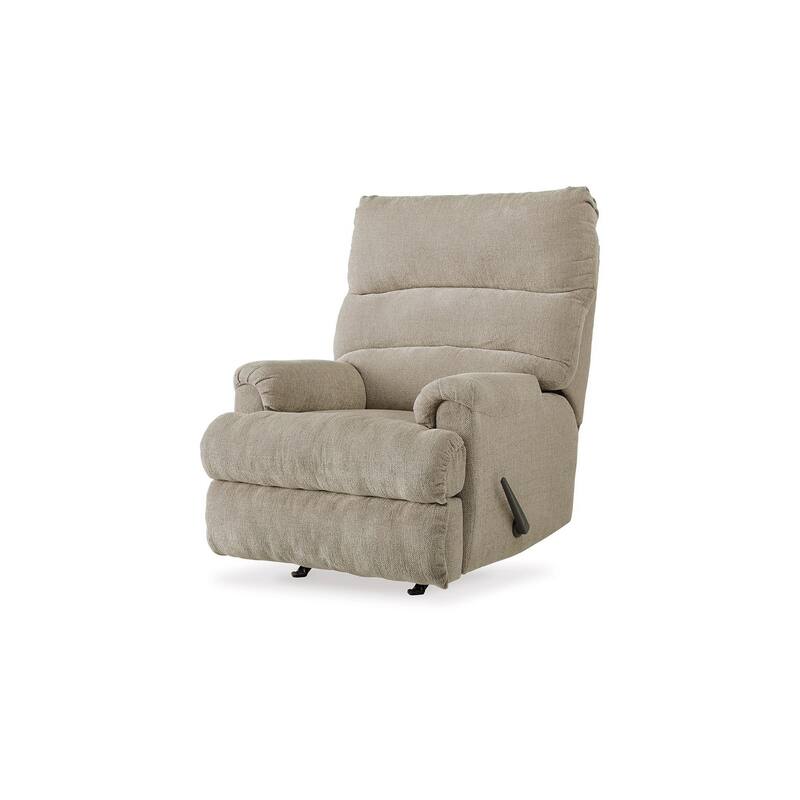 Mansi Manual Rocker Recliner Chair, Dusk Gray Tweed Weave Polyester