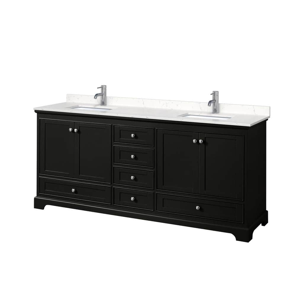 Wyndham Collection Deborah 80" Free Standing Double Basin Vanity Set