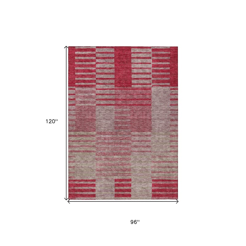 HomeRoots Striped Modern Rectangle Outdoor Rug