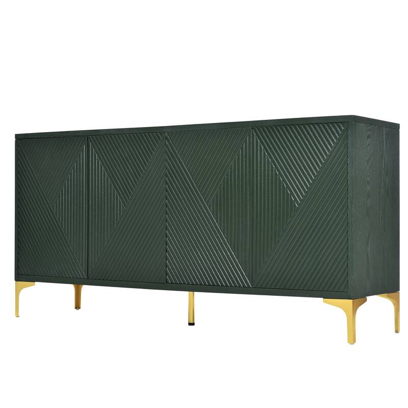 Modern light luxury style 60"L Large Storage Space Sideboard with 4 Doors and Rebound Device for Living Room and Entryway