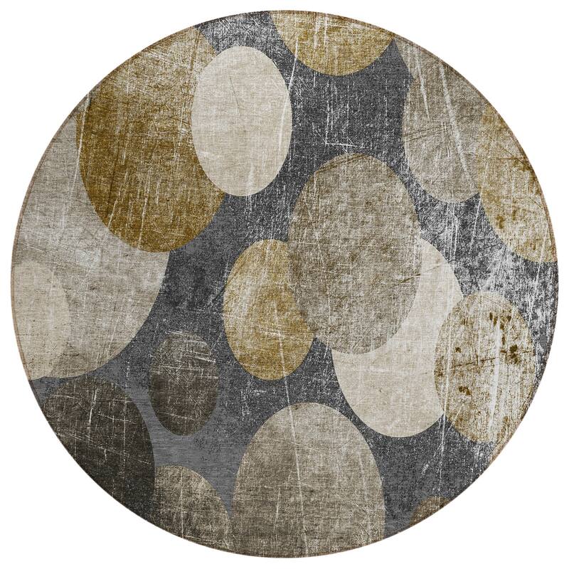 Vana Modern Art-Inspired Weather Resistant Blended Style Runner Outdoor Rug