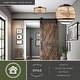 preview thumbnail 2 of 12, Berens 15.5-in W Matte Black Modern Farmhouse Drum Semi Flush Mount Ceiling Light with Rattan Cane Shade