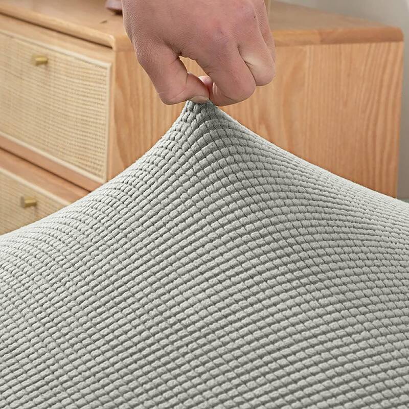 6 Piece Set - Beige Dining Kitchen Desk Chair Stretch Cover Protector Slipcover - 6 Piece Set
