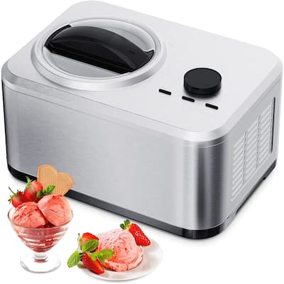 Ice Cream Maker 1.5qt No Pre-freezing,Electric Automatic Ice Cream Machine with Compressor Keep Cool Function
