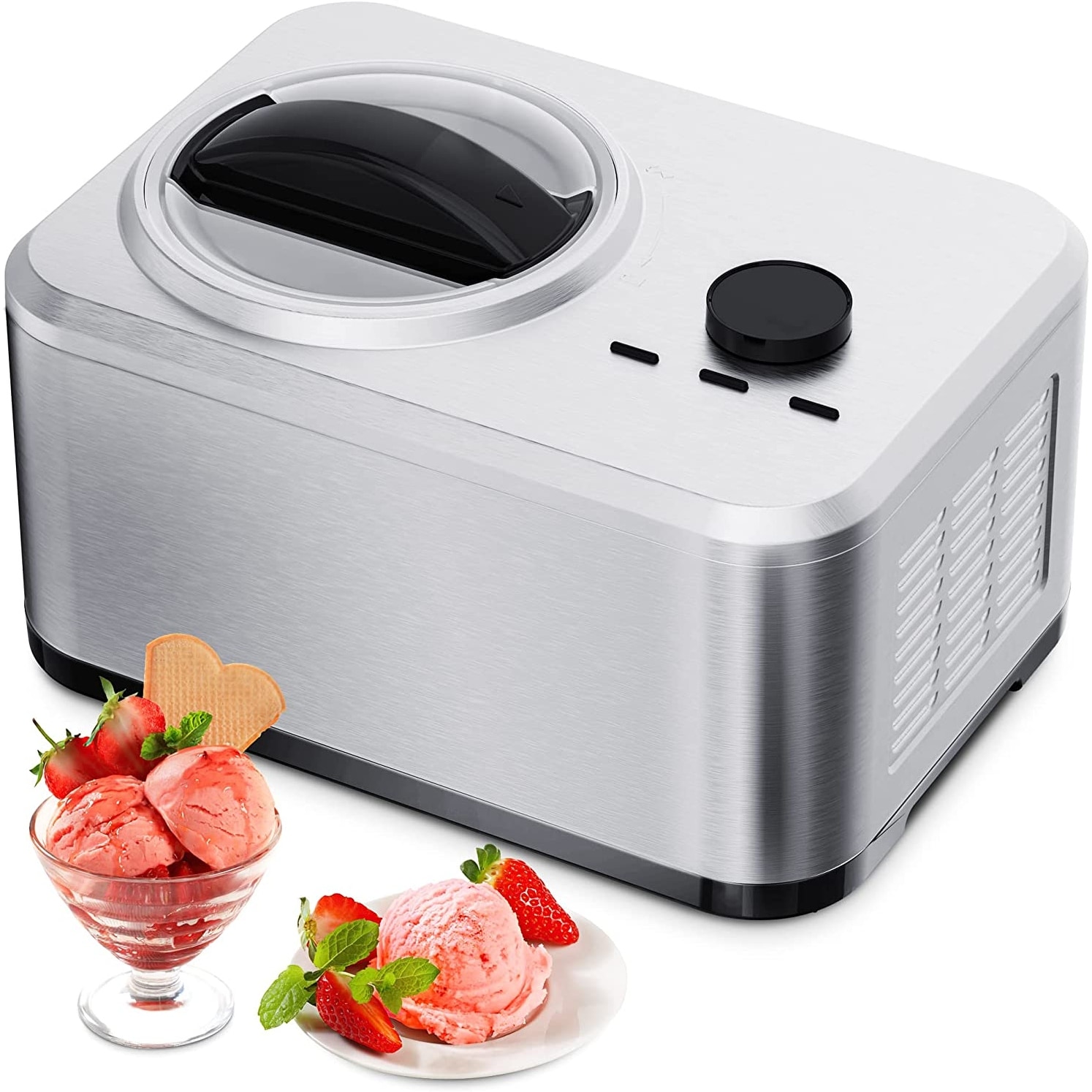 Ice Cream Maker 1.5qt No Pre freezing Electric Automatic Ice Cream